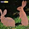 Садовый колышек из металла Rustic Rabbit - силуэт ржавого кролика, украшение двора для декора фермерского дома, идеально подходит для Рождества и Пасхи