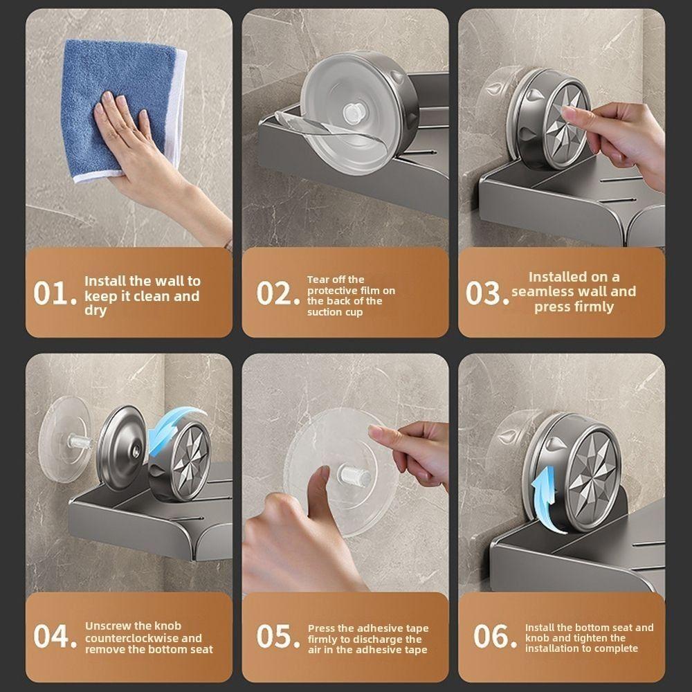 Влагозащищенная полка на присосках для душа, водонепроницаемая полка для шампуня для душа для дома