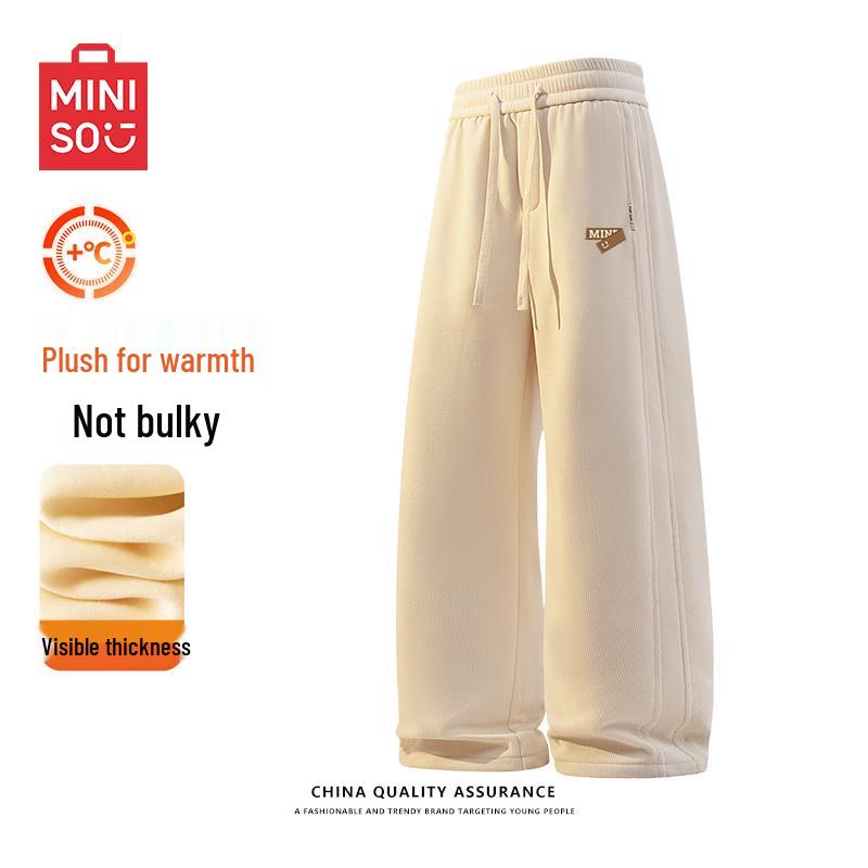 MINISO Men's Retro Loose Fit Winter Corduroy Pants