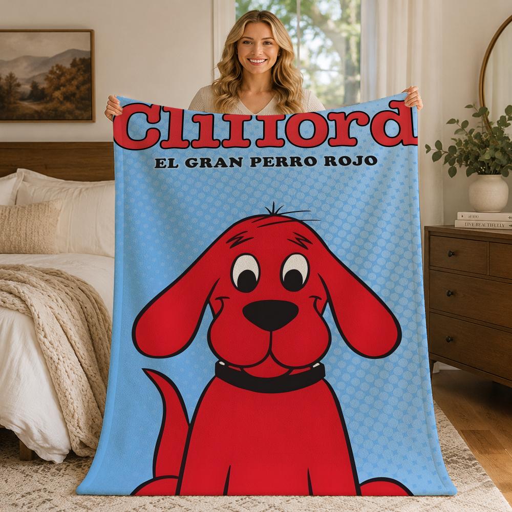 C-Clifford the Big Red Dog Throw Blankets Soft Warm Flannel Blanket Bedding for Bed Living room Home Sofa