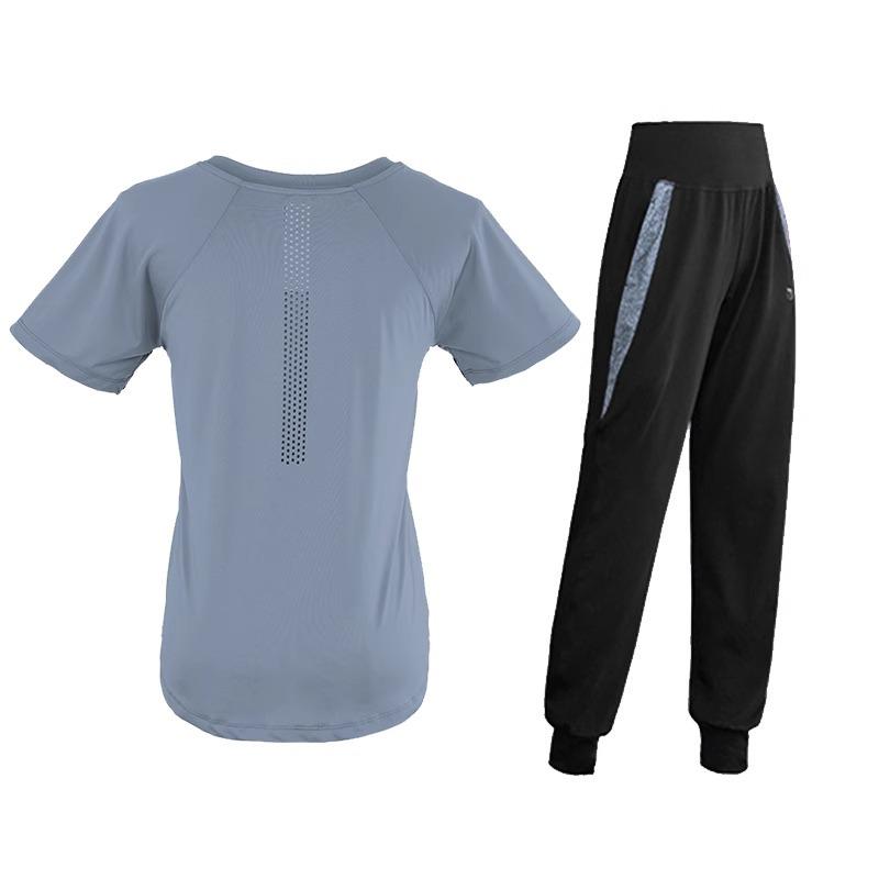 «Женский быстросохнущий топ с короткими рукавами для йоги и бега — свободный, дышащий, большого размера, повседневная одежда для активного отдыха на весну/лето»