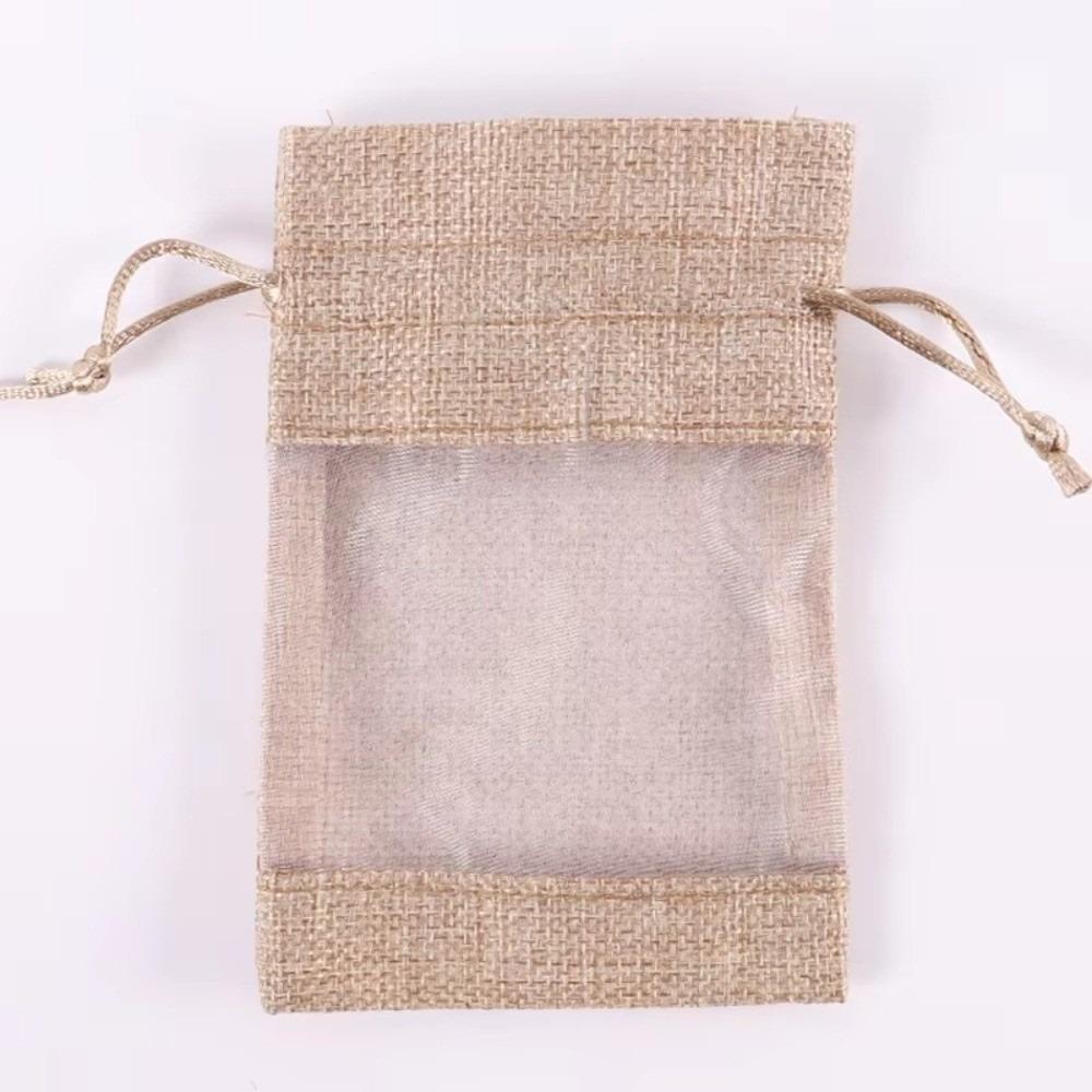 1/10PCS Washable Storage Bags Cotton Linen Burlap Gift Bags Gift Drawstring Bags For Gift Giving