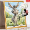 Pearl painting diy sticky diamond creative cute donkey daisy meadow floral diamond painting kit living room hanging painting