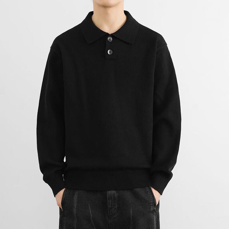 ROMON Men's Retro Lapel Pullover Sweater