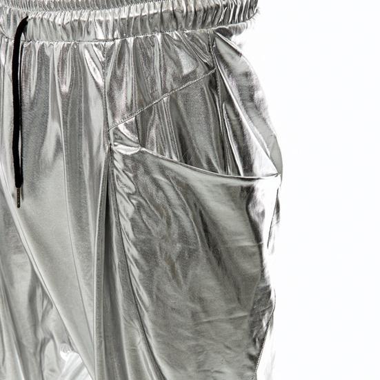 Мужские блестящие брюки с завязками на талии, джоггеры, брюки металлик для ночного клуба, вечеринки, танцевальной сцены, хип-хопа