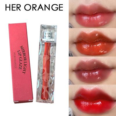 HER ORANGE~Ice Crystal Mirror Lip Glaze — увлажняющий, полупрозрачный, стойкий, красочный, антипригарный, пленкообразующий стеклянный блеск для губ