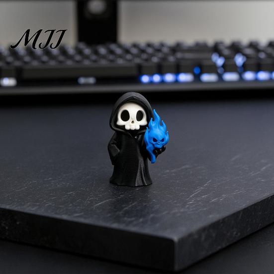 Трехмерная текстурная статуэтка Мини Жнеца, 3D-печатный Хэллоуинский череп, украшение для вечеринки, фигурка для стола, письменного стола, полки, дома