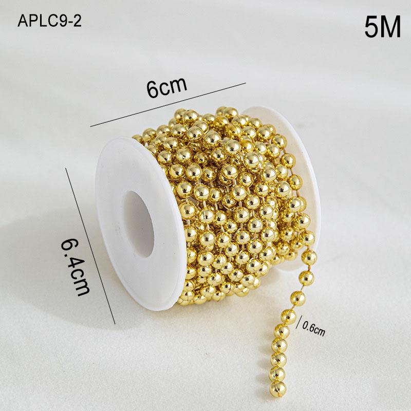 Christmas Decorations Colorful Electroplated Beads String Garland Home Xmas Tree Ornaments Nativity New Year Gift DIY Dollhouse