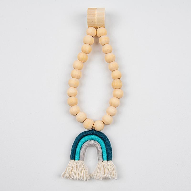 2 шт./набор Радужная бахрома из деревянных бусин Магнитный ремешок Богемные аксессуары для бахромы Плетеный шнур для штор Декоры