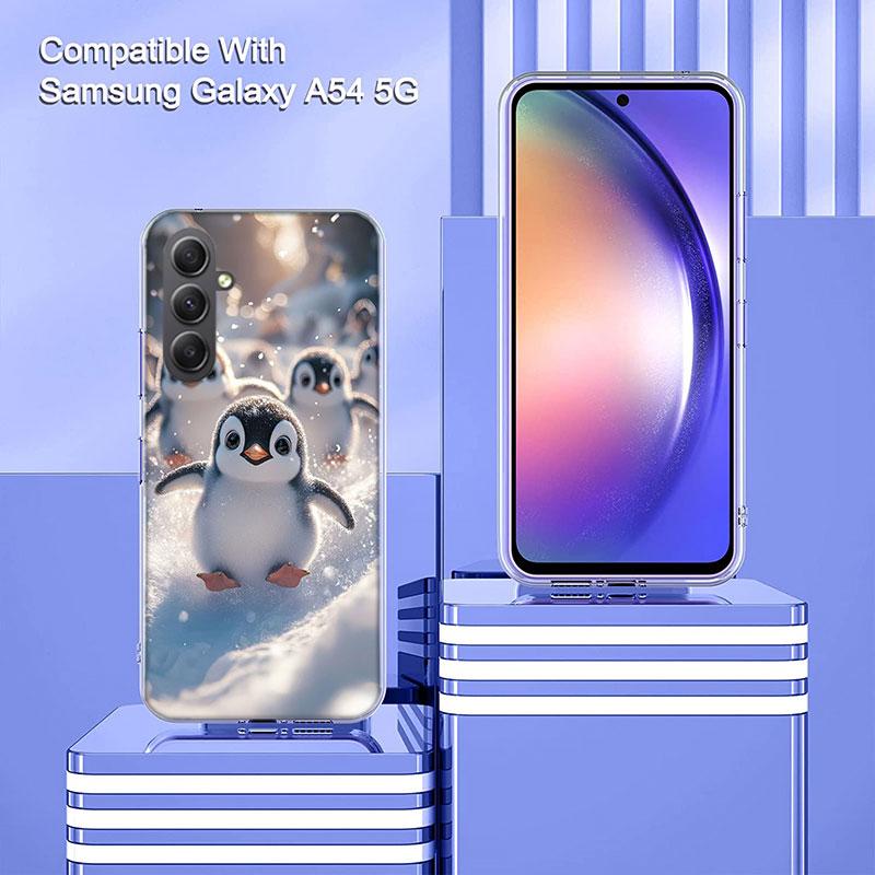 Cute Little Penguin Phone Case for Samsung A16 A26 A36 A56 A17 A37 A57 A07 A06 A02S A03 A04S A05S Galaxy Note 20 10 A50S A71 A51