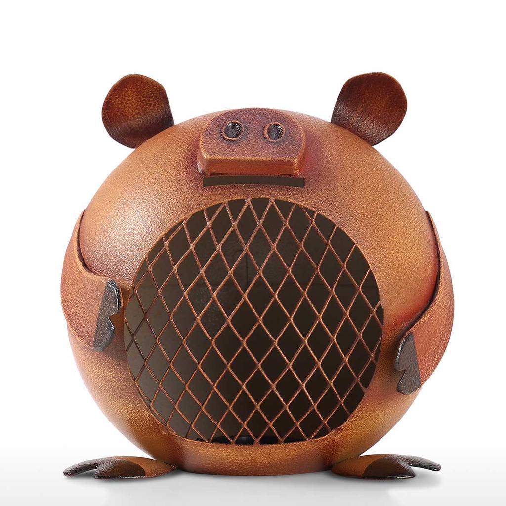 Lovely Piggy Bank Money Saving Bank for Kids Iron Coin Bank Nursery Gift Decor Decorative Ornament