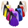 Figure Skating Dress Girls' Ice Skating Dress Professional Competition Skating Wear Rhinestone Long Sleeve Dress