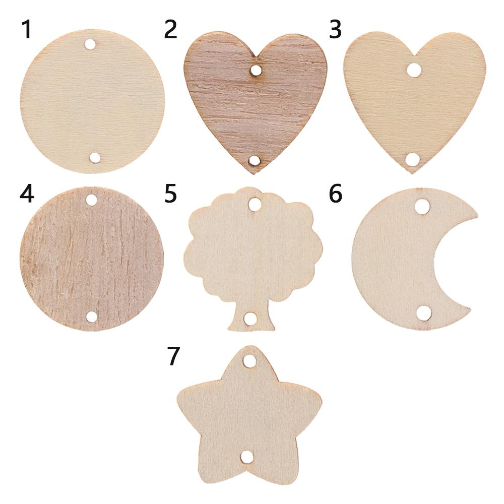 Holes Ring Clips Embellishments Wood Slices Wooden Circle Discs Tags Plaque Board Hanging Label