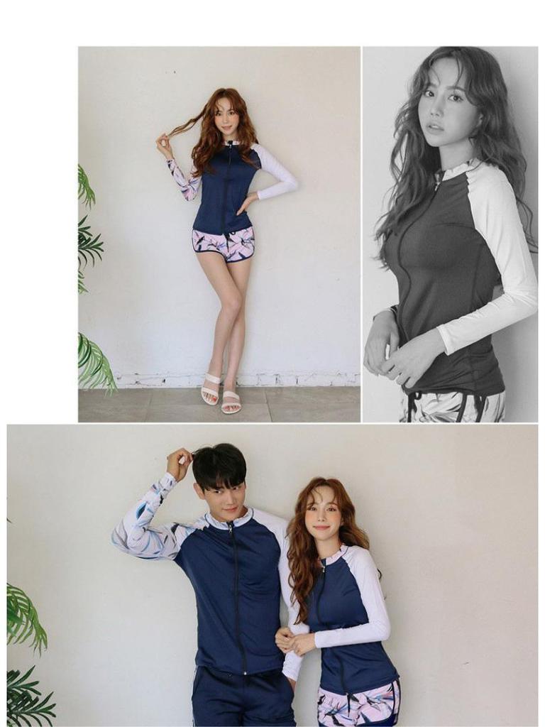 Унисекс Набор гидрокостюма с длинным рукавом для защиты от солнца 2025 - Купальник на молнии для пар