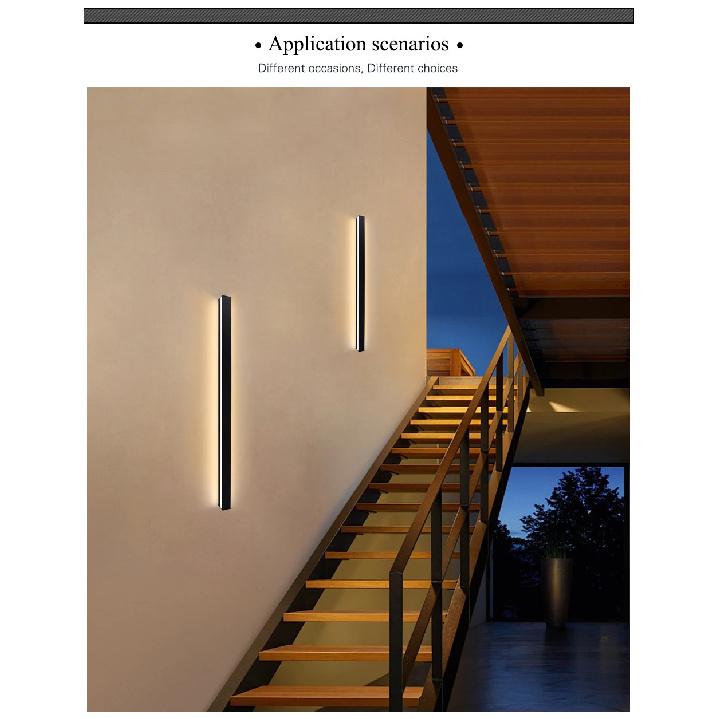 LED Lighting Wall Lamp IP65 Garden AC Long Wall Light Outdoor Waterproof Modern Long Strip 85-256v OutdoorDecoration