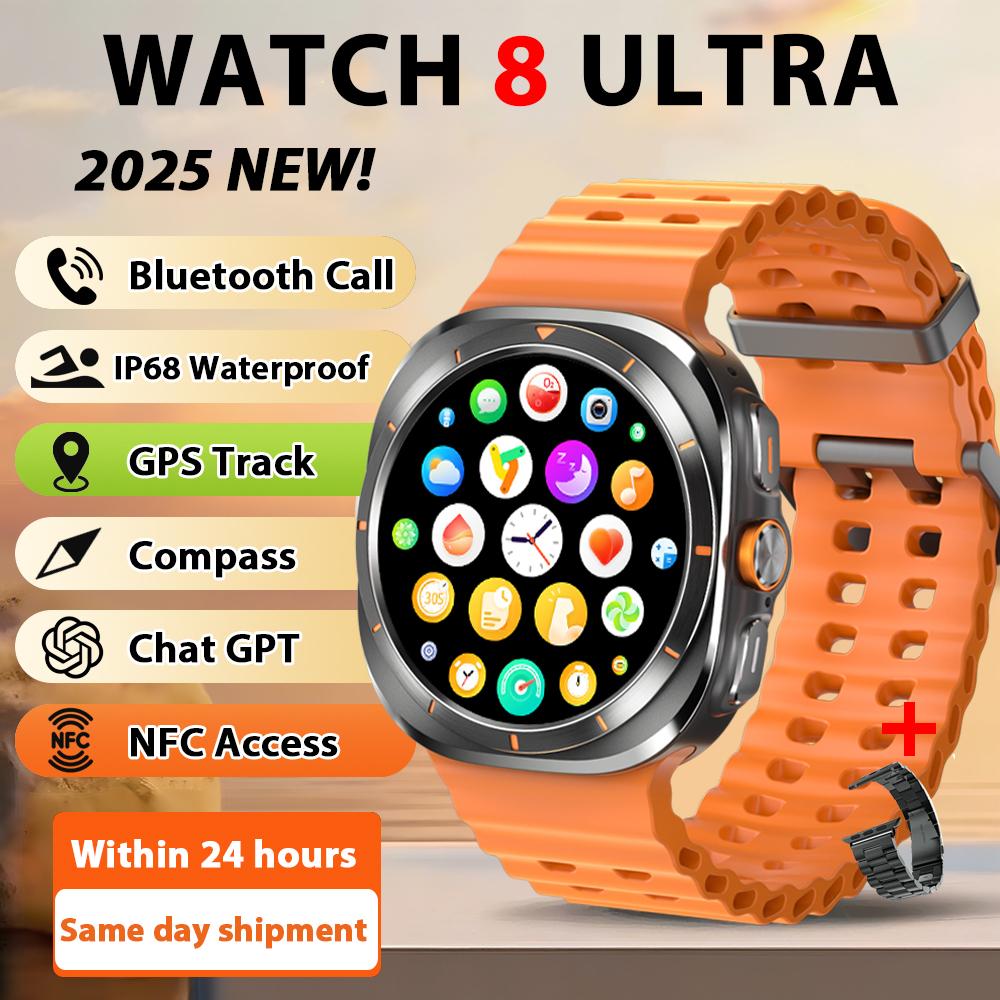2025 Новые Умные Часы Watch8 Ultra Классические NFC Мониторинг Здоровья Bluetooth Звонки 3ATM Водонепроницаемые HD Умные Часы Для IOS Android