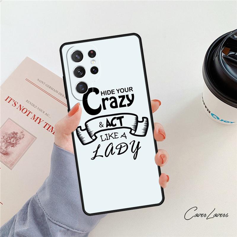 Чехол для телефона «Веди себя как леди, поднимай как босс» для Samsung Galaxy S24 S25 S23 S22 Ultra Note 10 20 Plus S20 S21 FE