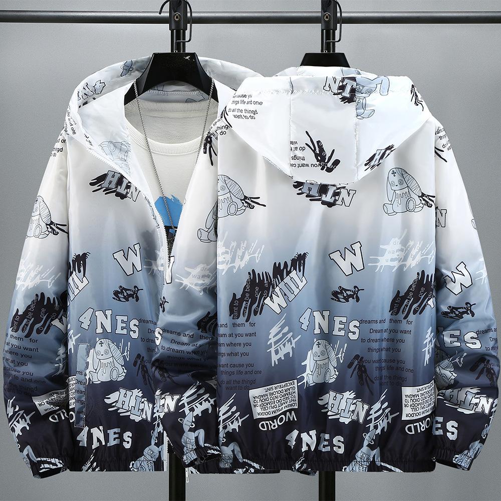 Летняя цветная светоотражающая солнцезащитная одежда для мужчин и женщин, ультратонкая куртка Ice Silk для пар, модная градиентная куртка