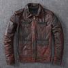 First Layer Cowhide Leather Genuine Leather Men's Lapel Nostalgic Leather Jacket Jacket