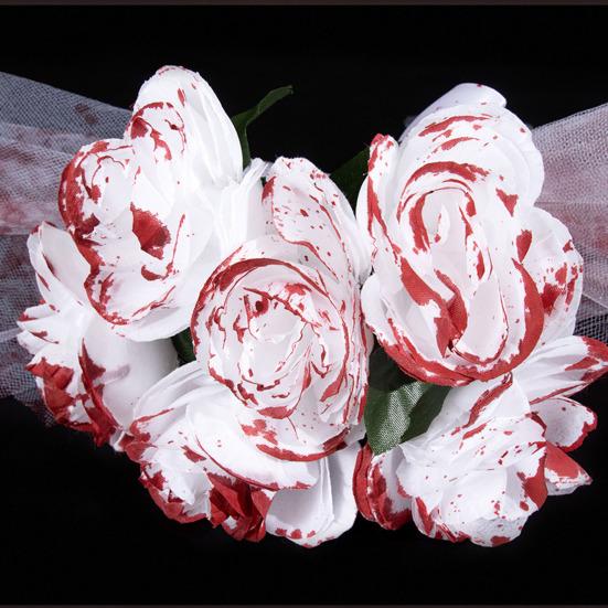 Комплект костюма на Хэллоуин «Призрак невесты» Готическая свадебная одежда с букетом и короной Аксессуары для зомби-наряда для вечеринок и мероприятий