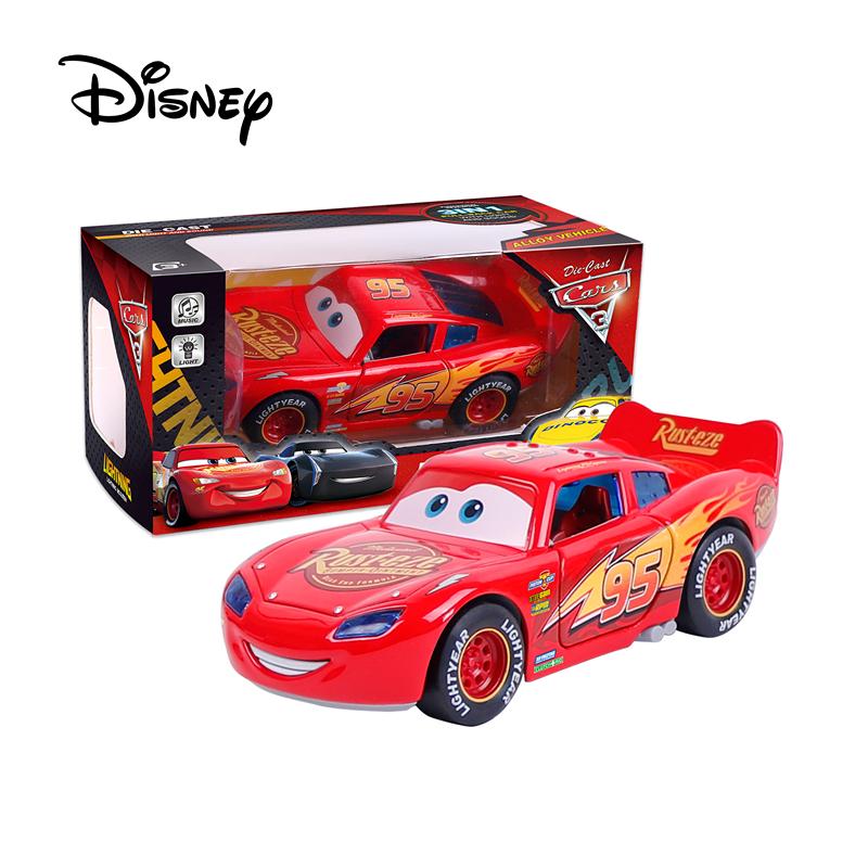 Disney История игрушек 3 Модель машины Молния Маккуин Металлическая литая с подсветкой Инерционная с оттягивающимся механизмом Колеса Высунуть язык Игрушки Тачки