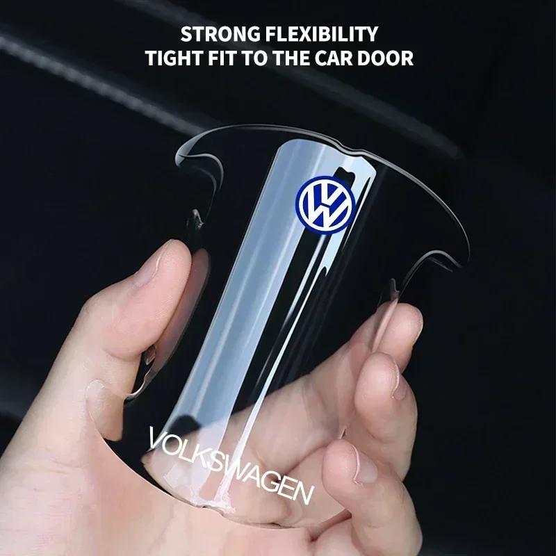 Transparent Car Door Handle Bowl Sticker Anti-collision Strip for VW Rline Golf GTI Bora Passat Jetta Beetle Scirocco Lavida GV3U8