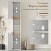 Bathroom Cabinet, Narrow, 2 Doors, Open Compartments, 30 x 34.6 x 180.5 cm, White