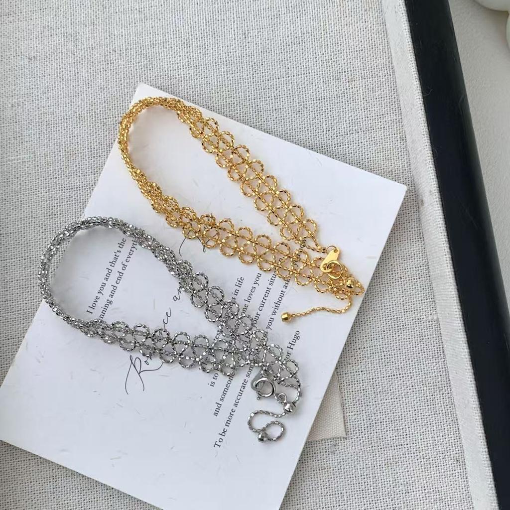 Hollow Lace Ribbon Wave Chain Bracelet S925 Silver Anti Tarnish EU Compliant Women Jewelry
