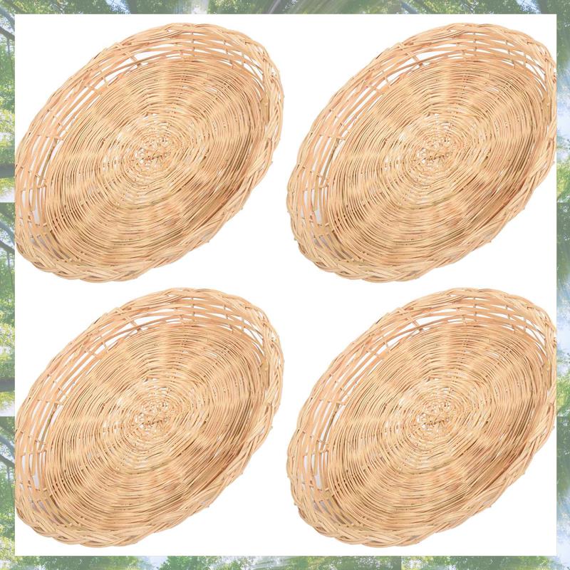 Premium-Bamboo Paper Plate Holder - 10 Inch Round Woven Plate Holder, Reusable Paper Plate Holders For Picnic Party