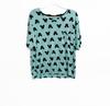 Disney Womens Sky Blue Black T-Shirt Mickey Mouse Head Silhouette Graphic L