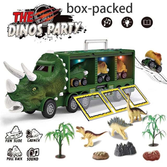 Музыкальное освещение, динозавр, автомобильный транспорт, грузовик, динозавр, автомобиль, контейнер для хранения, модель, детские игрушки для мальчиков, подарок на день рождения
