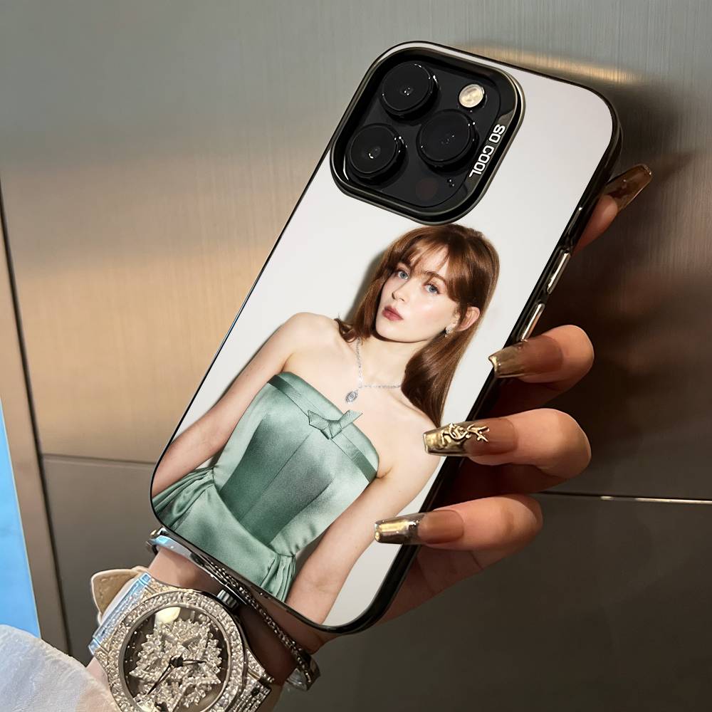 Actress-Sadie Sink For iPhone 17 16 15 14 13 12 11 Pro Max XS 17 Air Silicone Colored Silver Bumper Cover