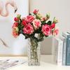 2 Head Wet Feeling Roses Simulation Bouquet Hotel Home Living Room Bedroom Decorations Fake Flower Arrangement Flowers