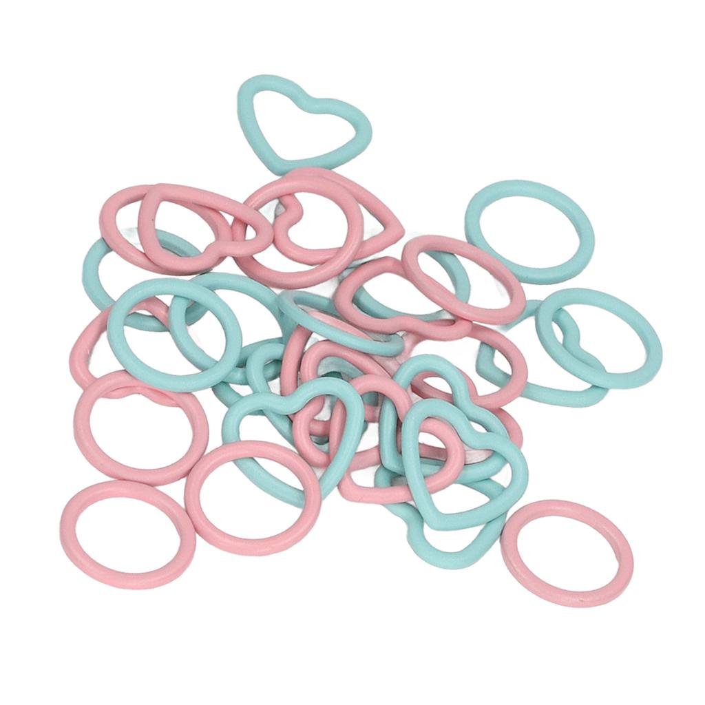 32pcs Knitting Stitch Markers Round Heart Shape Metal Crochet Marker Rings for DIY Handcrafted