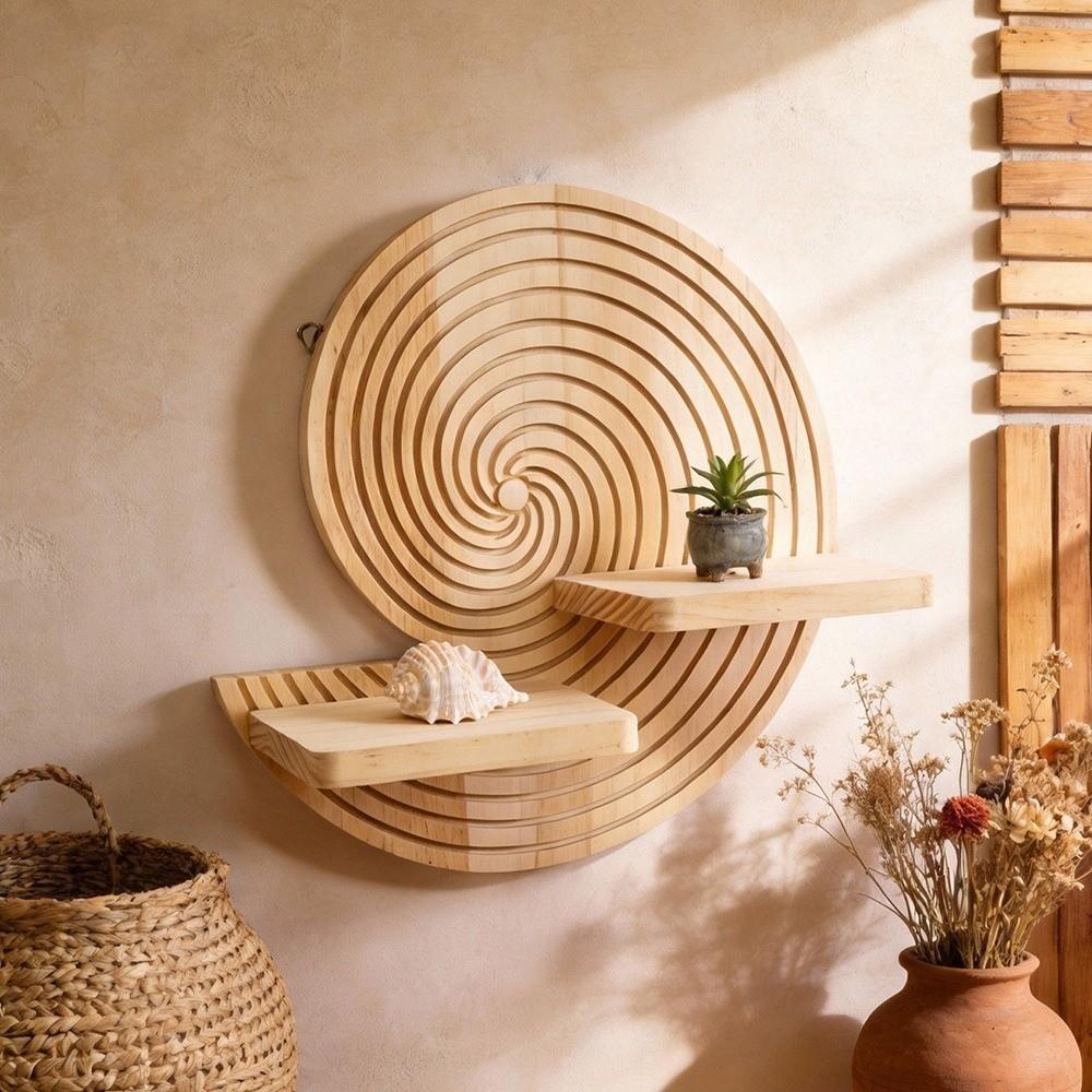 Irregularly Shaped Wall-Mounted Planter Shelf Boho Style Floating Shelf Storage Rack Living Room