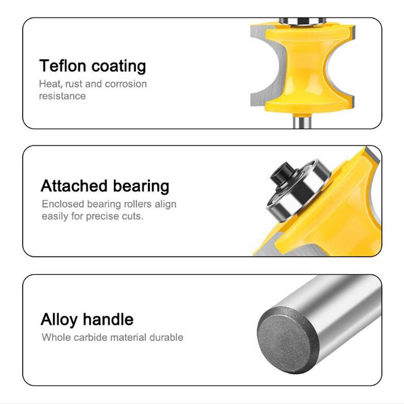 8mm Shank Half Round Bit Convex Edging Bits For Wood End Mill Woodworking Tool Industrial Grade Milling Cutter
