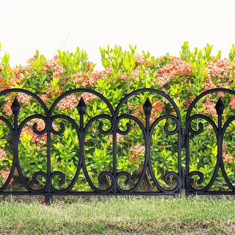 Black Garden Fence 60X33 Cm 8 Pcs.
