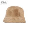 Soft Bucket Hat Warm Flat Top Cap Fashion Winter Hat  Women Lady