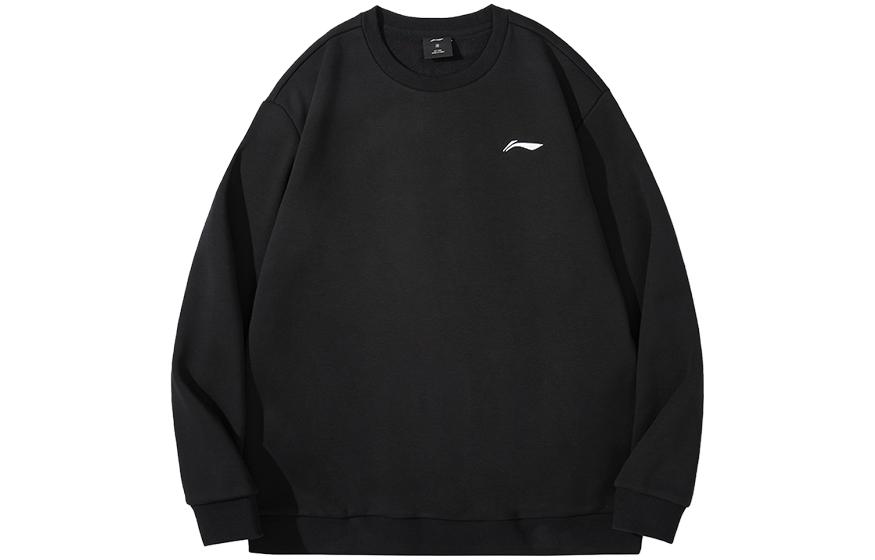 Li Ning Sweatshirts Unisex Black Crew Neck Moderate Regular AWDTD83-1