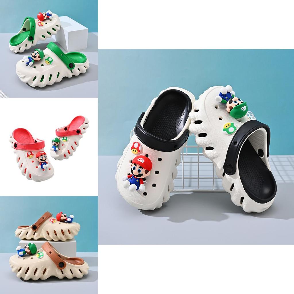 Летние детские пляжные шлепанцы Марио, нескользящие, прочные, для мальчиков и девочек, ярких цветов