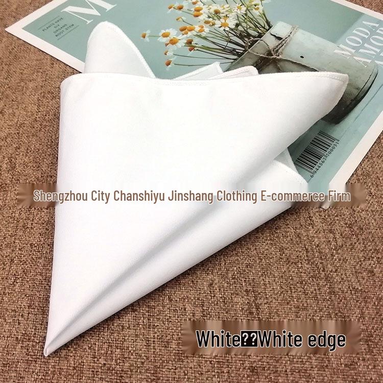 Элегантный чисто-белый хлопковый мужской нагрудный платок 23 см