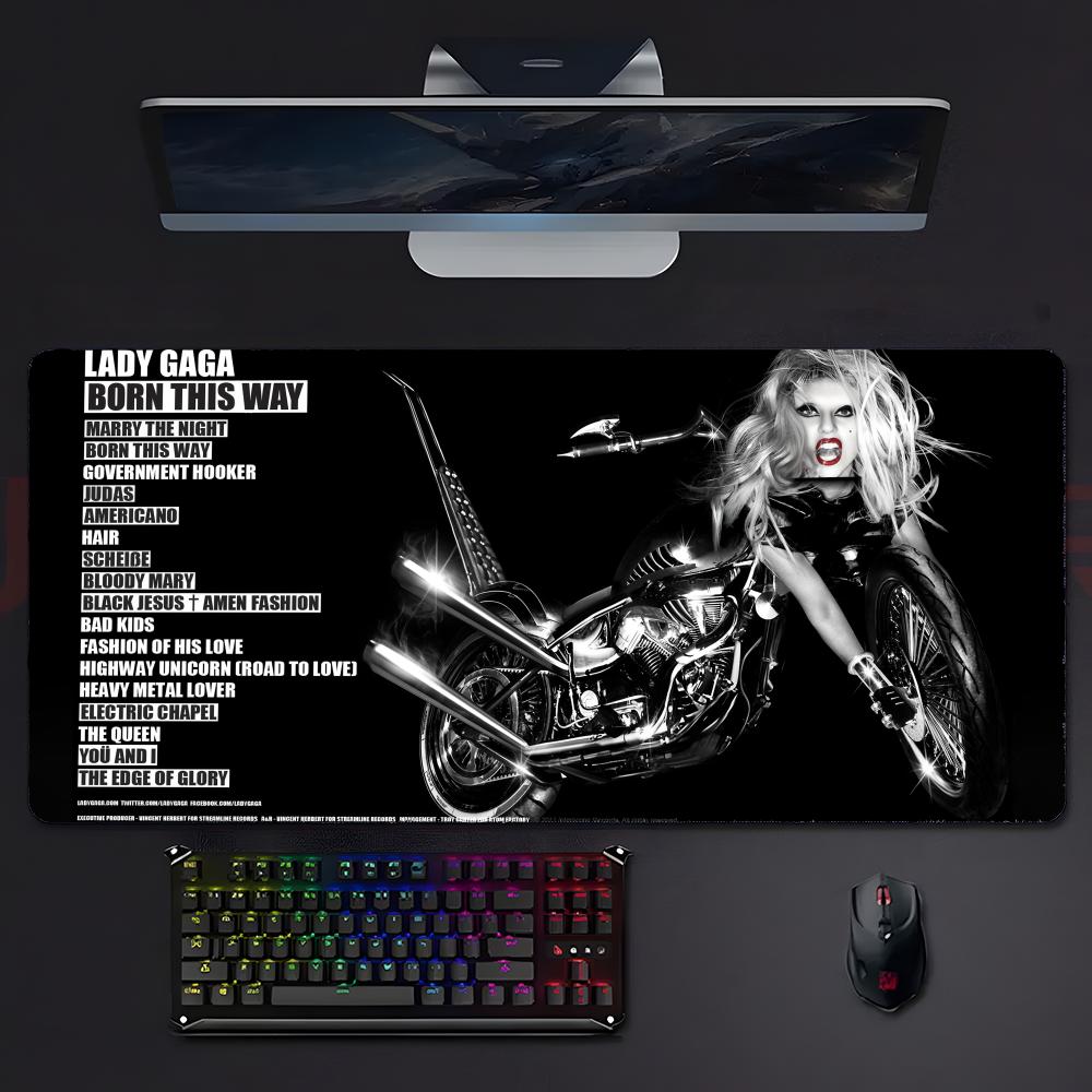 Singer Bold Llady Gaga Mouse Pad Mousepad Large Gaming Lockedge Thickened Pc Table Desk Mat