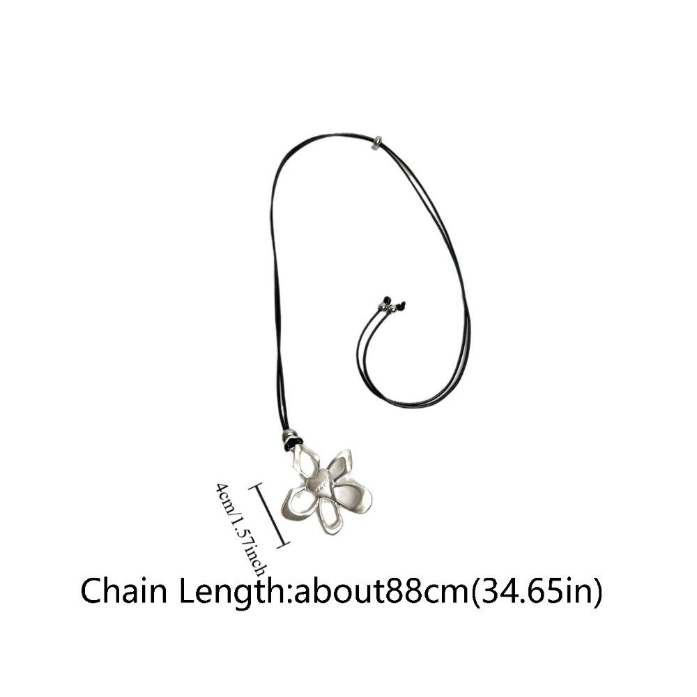 Chain Metal Flower Necklace Y2K Sweater Chain Cute Long Chain Necklace Party