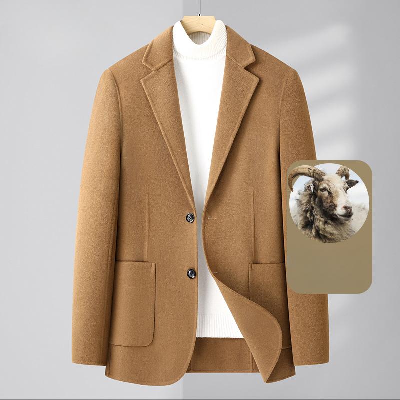 Осенне-зимний новый двусторонний шерстяной костюм мужской шерстяной костюм мужской кашемировый маленький костюм пиджак из низи мужская одежда