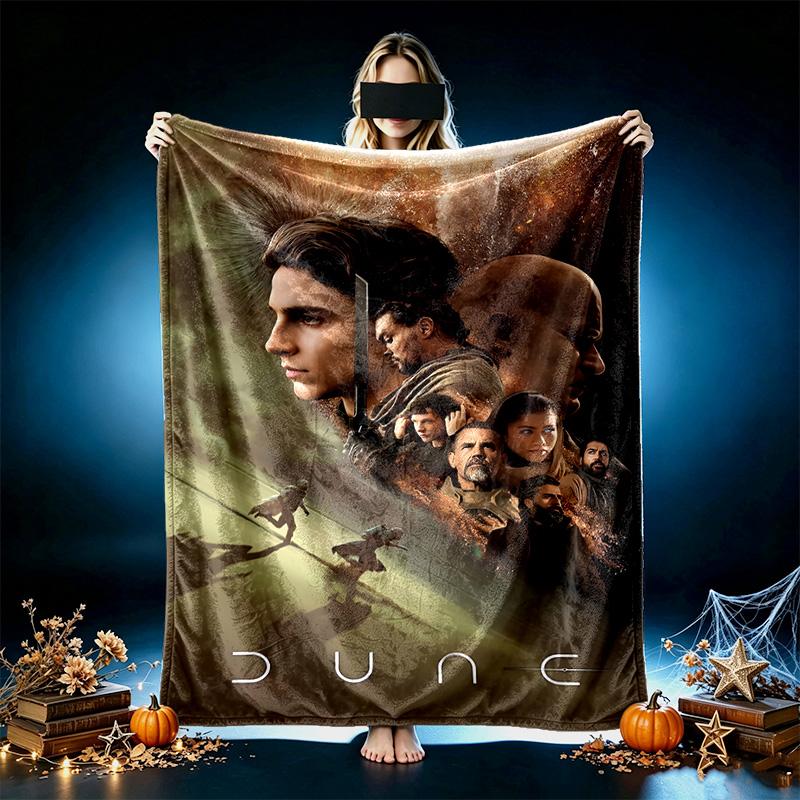 Man Desert Scene Portrait Blanket Lightweight Print Throw Blanket For Couch, Bed, Car, A Heartfelt Gift for Your Family and Friends