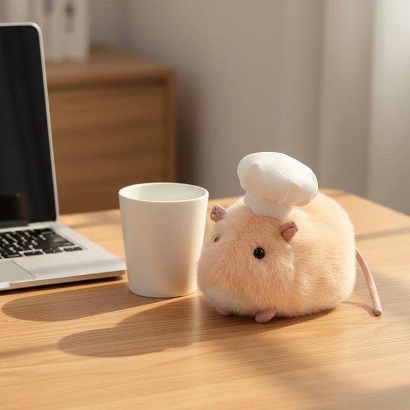 Cute Hamster Stuffed Plush Toy Super Soft Fluffy Kawaii Rat Doll Stress Relief Calming Toy For Toddlers Bedroom Decor