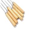 2pcs/lot Wooden Handle Sewing Awl Hand Stitching Leather Bracelet  Taper Craft Needle With/No Hooks For DIY Jewelry Making