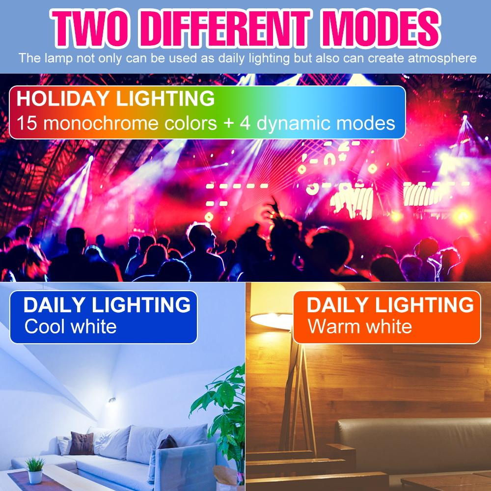 RGB Light Bulb E27 LED Smart Lamp 220V Colorful Bulbs E14 Color Light MR16 Spotlight GU10 Atmosphere Lampara For Home Decorative