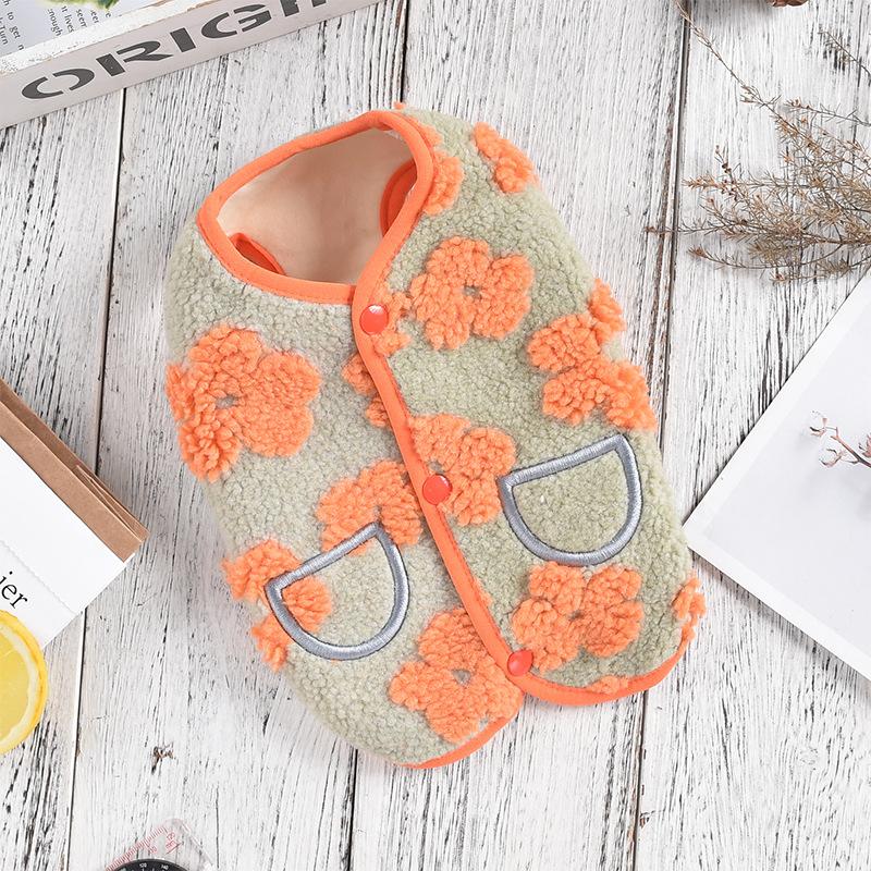 Sunflower Corgi Dachshund Dog Clothes Winter Fleece Lined Vest for Small Medium Dogs Dog Accessories Puppy Clothes