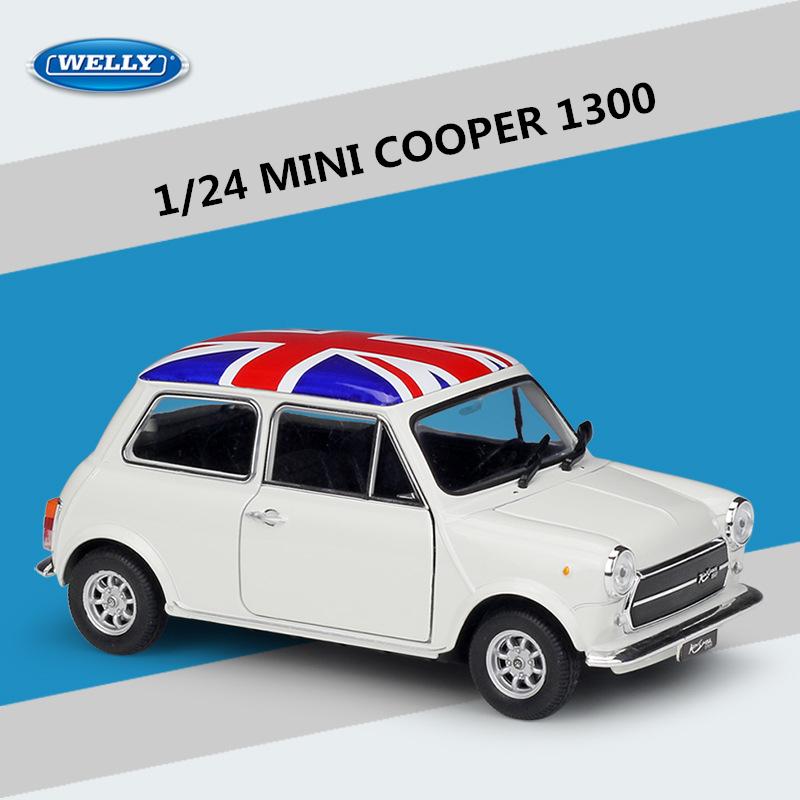 Welly 1/24 MINI COOPER 1300 Модель автомобиля из сплава Литой металл Классический Мини Автомобиль Модель Транспортного средства Симуляция Коллекция Детская Игрушка Подарок